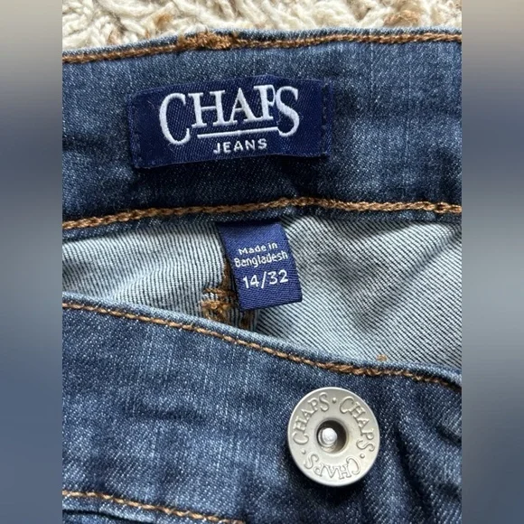 Chaps Dark Blue Flare Women's Jeans 14/32 - Picture 6 of 12